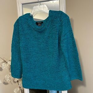 Karen Kane Teal knit Crew Neck Sweater